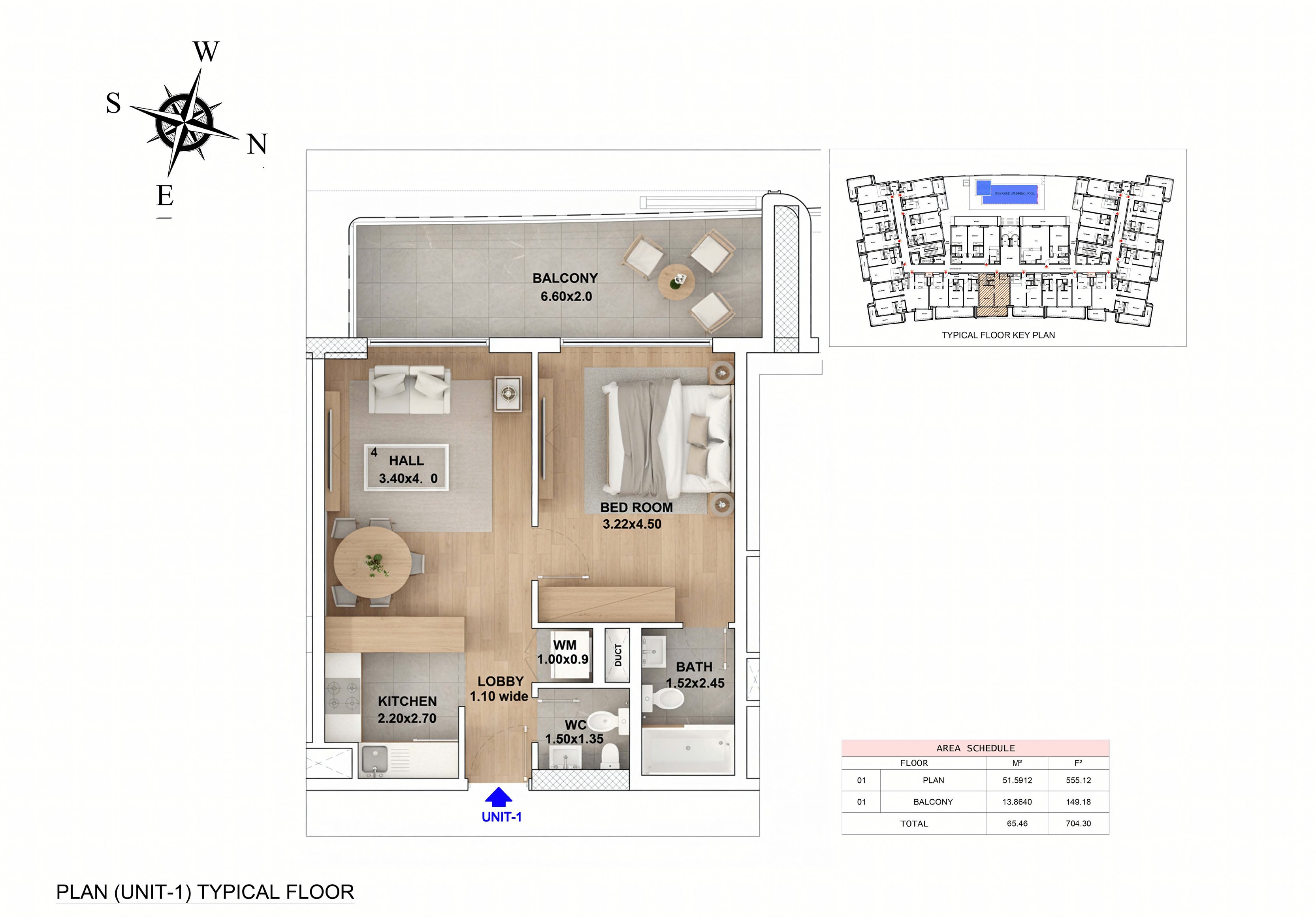 1 bedroom floor plan RR Grand