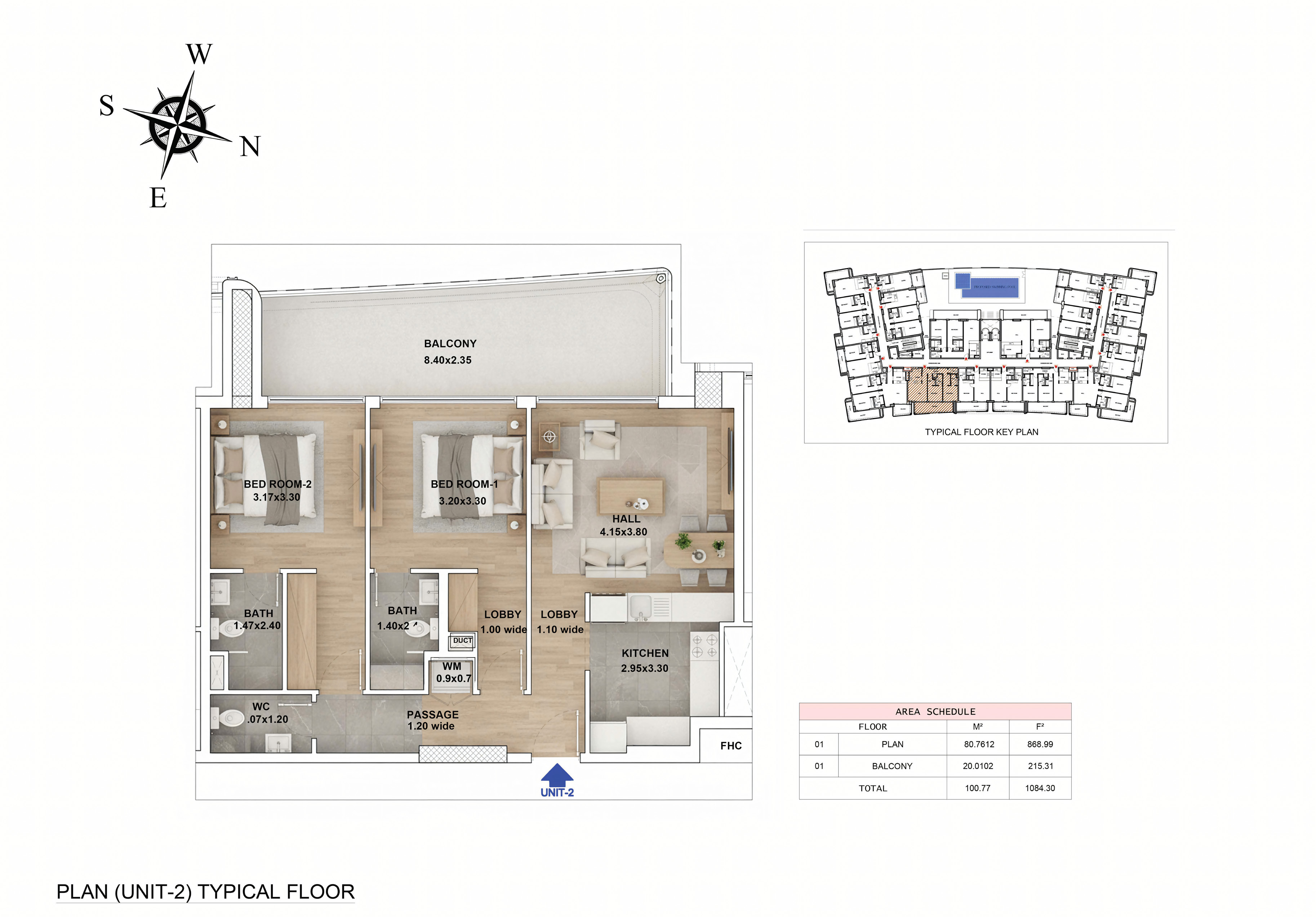 2 bedroom floor plan RR Grand